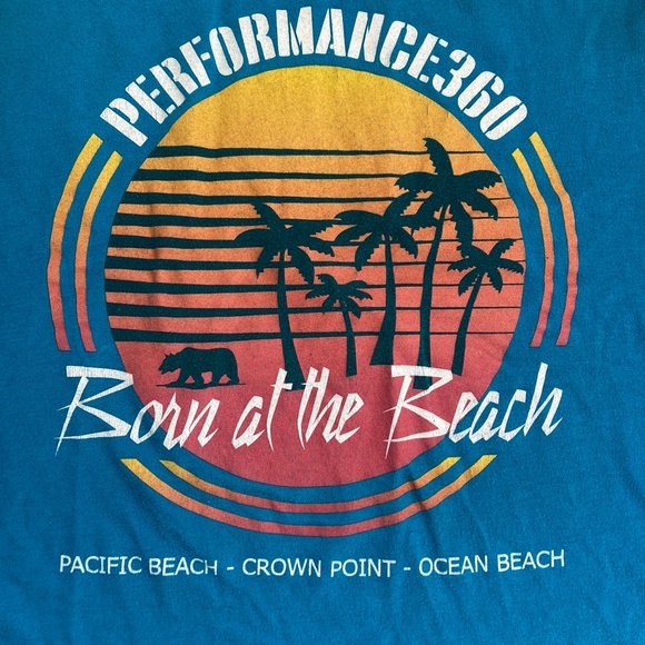 Ocean Beach San Diego racer Back Turquoise sleeveless activewear top Pacific - Picture 2 of 9